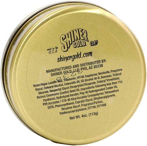 Shiner Gold Clay Pomade | Strong Hold | Matte Finish | Water-based | Coconut Scent, 4oz in Saudi Arabia