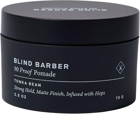 Blind Barber 90 Proof Hair Pomade for Men - Strong Hold, Natural Finish - Water-Based Pomade for Men with Hops & Tonka Bean - Free of Greasy Oils, Easy to Use Matte Pomade - (2.5 Oz) in Saudi Arabia