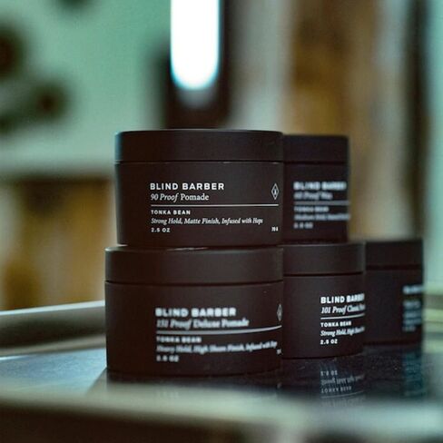 Blind Barber 90 Proof Hair Pomade for Men - Strong Hold, Natural Finish - Water-Based Pomade for Men with Hops & Tonka Bean - Free of Greasy Oils, Easy to Use Matte Pomade - (2.5 Oz) in Saudi Arabia