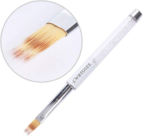 LWBTOSEE 2pc Nail Ombre Brush Nail Art Painting Pen Brush UV Gel Polish Gradient Color Rhinestone Crystal Acrylic Nail Drawing Pen in Saudi Arabia
