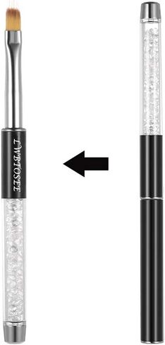 LWBTOSEE 2pc Nail Ombre Brush Nail Art Painting Pen Brush UV Gel Polish Gradient Color Rhinestone Crystal Acrylic Nail Drawing Pen in Saudi Arabia