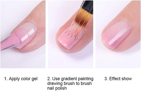 LWBTOSEE 2pc Nail Ombre Brush Nail Art Painting Pen Brush UV Gel Polish Gradient Color Rhinestone Crystal Acrylic Nail Drawing Pen in Saudi Arabia