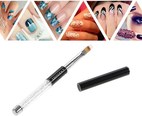 LWBTOSEE 2pc Nail Ombre Brush Nail Art Painting Pen Brush UV Gel Polish Gradient Color Rhinestone Crystal Acrylic Nail Drawing Pen in Saudi Arabia