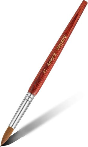 فرشاة أظافر أكريليك من Aokitec Kolinsky #14 فرشاة أكريليك بيضاوية مجعدة فرشاة فنية للأظافر من أجل تطبيق الأكريليك فرشاة بولي جل أداة تزيين الأظافر in Kuwait