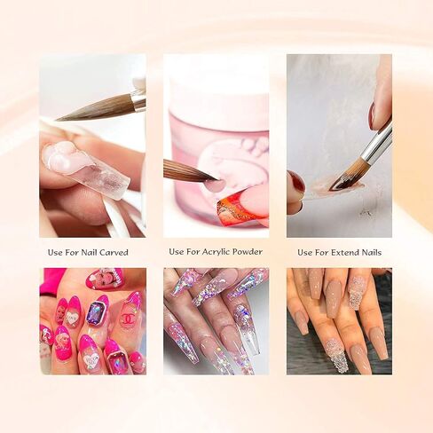 فرشاة أظافر أكريليك من Aokitec Kolinsky #14 فرشاة أكريليك بيضاوية مجعدة فرشاة فنية للأظافر من أجل تطبيق الأكريليك فرشاة بولي جل أداة تزيين الأظافر in Kuwait