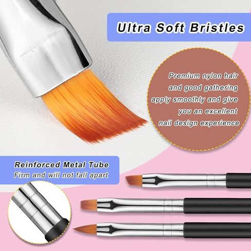 فرش طلاء الأظافر من تيويال، 6 قطع من أدوات تصميم الأظافر مزدوجة الأطراف مع فرش طلاء جل البناء، فرش تحديد الأظافر، 6 أقلام تنقيط in Kuwait