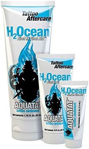 H2Ocean Aquatat Tattoo Healing Ointment - Tattoo Aftercare Cream for Tattoo Supplies - Fragrance- & Dye-Free Tattoo Care Ointment with Vitamins A & B - 0.75 oz in Kuwait