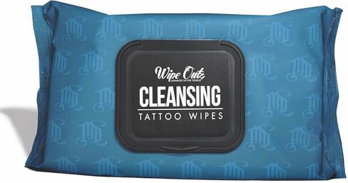Wipe Outz Cleansing Tattoo Wipes for During Tattooing & Tattoo After Care, All in One Tattoo Cleaning Wipes to Clean Skin, Alcohol Free Tattoo Green Soap Wipes for Tattooing, 40-Count (1 Pack) in Saudi Arabia