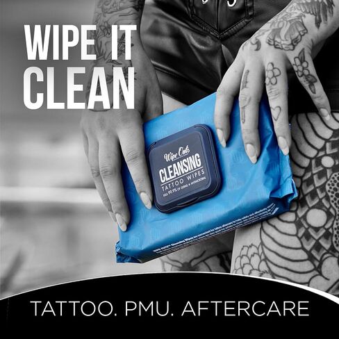 Wipe Outz Cleansing Tattoo Wipes for During Tattooing & Tattoo After Care, All in One Tattoo Cleaning Wipes to Clean Skin, Alcohol Free Tattoo Green Soap Wipes for Tattooing, 40-Count (1 Pack) in Saudi Arabia