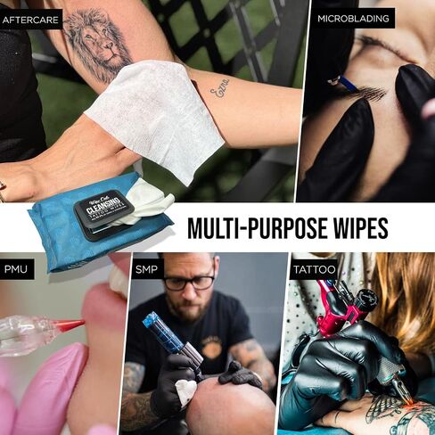 Wipe Outz Cleansing Tattoo Wipes for During Tattooing & Tattoo After Care, All in One Tattoo Cleaning Wipes to Clean Skin, Alcohol Free Tattoo Green Soap Wipes for Tattooing, 40-Count (1 Pack) in Saudi Arabia