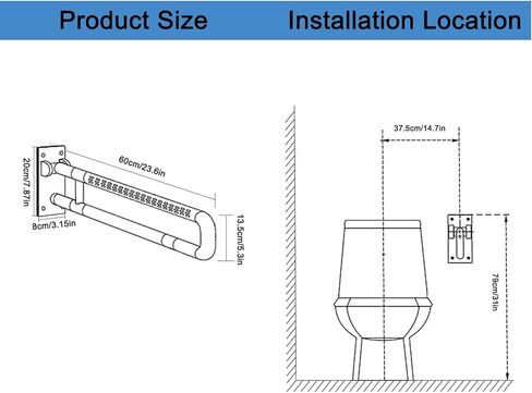 skyehomo طوي المرحاض انتزاع بار، والوجه حتى المعوقين انتزاع بار عدم الانزلاق النايلون الفولاذ المقاوم للصدأ الحمام انتزاع القضبان مع الفلورسنت الليلي، والقضبان سلامة المرحاض لكبار السن المعوقين الحوامل in Kuwait