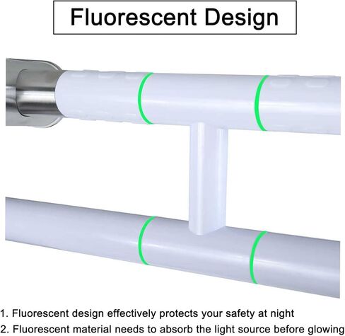 skyehomo طوي المرحاض انتزاع بار، والوجه حتى المعوقين انتزاع بار عدم الانزلاق النايلون الفولاذ المقاوم للصدأ الحمام انتزاع القضبان مع الفلورسنت الليلي، والقضبان سلامة المرحاض لكبار السن المعوقين الحوامل in Kuwait