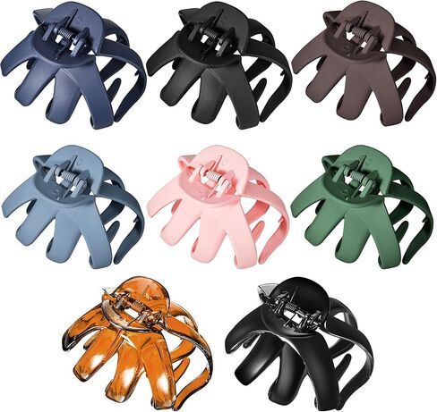8 Pieces Big Octopus Hair Clips Matte Large Grip Octopus Clip Spider Hair Claw Clips Octopus Jaw Hair Claw Clips No-Slip Octopus Grip Clip for Women Girls in Saudi Arabia