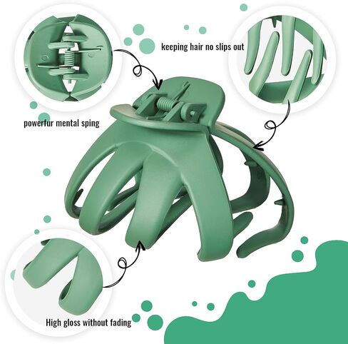 8 Pieces Big Octopus Hair Clips Matte Large Grip Octopus Clip Spider Hair Claw Clips Octopus Jaw Hair Claw Clips No-Slip Octopus Grip Clip for Women Girls in Saudi Arabia