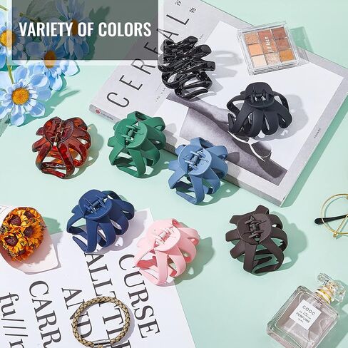 8 Pieces Big Octopus Hair Clips Matte Large Grip Octopus Clip Spider Hair Claw Clips Octopus Jaw Hair Claw Clips No-Slip Octopus Grip Clip for Women Girls in Saudi Arabia