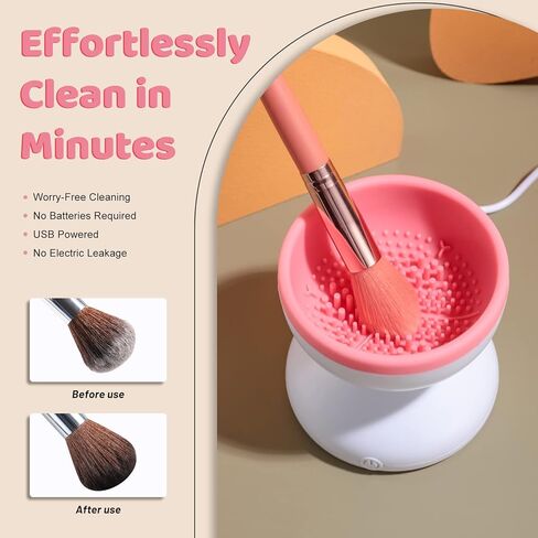 ون ليف مجفف كهربائي ممتاز لتنظيف فرش المكياج بسرعة فائقة - ادوات تنظيف فرش اوتوماتيكية محمولة لجميع الاحجام من بيوتي واي in Kuwait