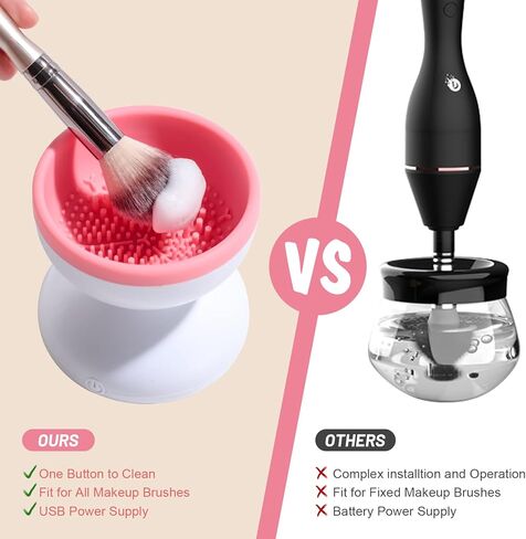 ون ليف مجفف كهربائي ممتاز لتنظيف فرش المكياج بسرعة فائقة - ادوات تنظيف فرش اوتوماتيكية محمولة لجميع الاحجام من بيوتي واي in Kuwait