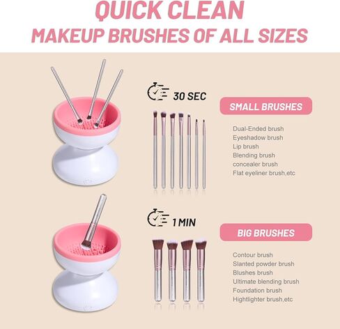 ون ليف مجفف كهربائي ممتاز لتنظيف فرش المكياج بسرعة فائقة - ادوات تنظيف فرش اوتوماتيكية محمولة لجميع الاحجام من بيوتي واي in Kuwait