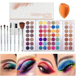 Beauty Glazed Original Gorgeous Me Eyeshadow Palette 63 Colors Eyeshadow Pallet Halloween Palette Pigmented Matte Shimmers Metallic Neutral and Colorful Blendable Waterproof Eye Shadow with Makeup Brush and Powder Blender in Kuwait