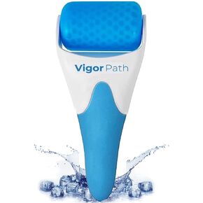 VIGOR PATH Ice Roller for Face, Eyes & Skin Care - Womens Gifts for Relaxation, Face Roller Massager for Puffiness, Wrinkles & Migraine (Blue)