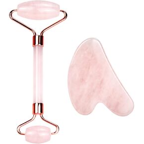 كيوتلي لي ادوات تجميل الوجه من اليشم وجوا شا من اليشم الوردي الطبيعي، ادوات تدليك للوجه والجسم، مضادة للشيخوخة وتقلل من التجاعيد وانتفاخ العين، هدية الكريسماس in Kuwait