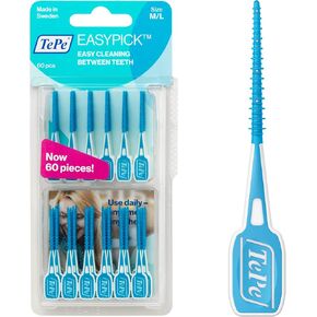 خيط تنظيف الأسنان من تيبي، خيط تنظيف الأسنان، أعواد خيط تنظيف الأسنان، إيزي بيكس XS/S، برتقالي، 36 قطعة in Kuwait