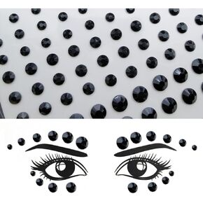 Eye Body Face Gems Jewels Rhinestone Stickers Acrylic Self Adhesive Crystal White AB Makeup Diamonds Face Tattoo Stick Gems for Women Festival Accessory DIY Crafts and Nail Art Decorations 3 Sheets