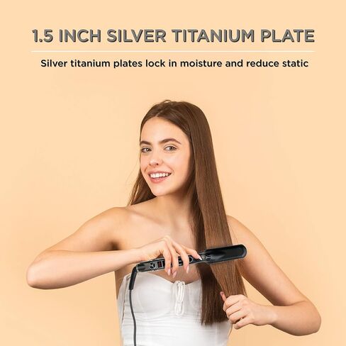 CROC Classic Silver Titanium Flat Iron, 1.5 Inch in Saudi Arabia