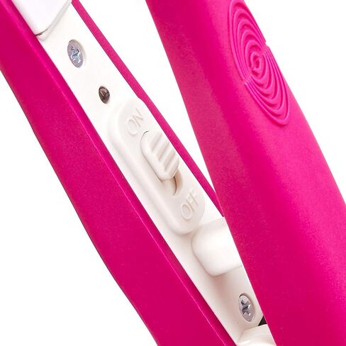 Hot Beauty Professional Ceramic Mini Flat Iron 1/2" Anti-Frizz Extreme Smooth (Violet) Travel Pouch Included in Saudi Arabia