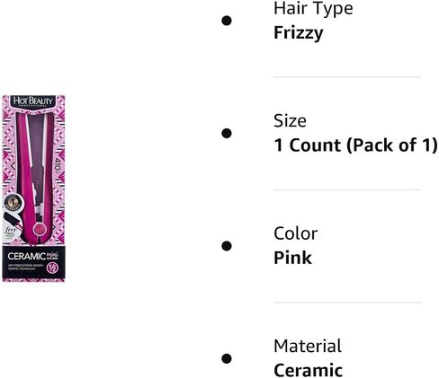 Hot Beauty Professional Ceramic Mini Flat Iron 1/2" Anti-Frizz Extreme Smooth (Violet) Travel Pouch Included in Saudi Arabia