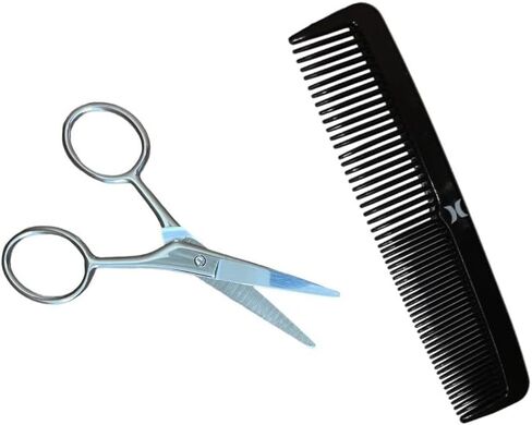 Hurley Men's Grooming Scissor & Comb Grooming Kit For Beard Mustache Sideburns Trimmer Travel Pack in Saudi Arabia
