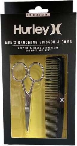 Hurley Men's Grooming Scissor & Comb Grooming Kit For Beard Mustache Sideburns Trimmer Travel Pack in Saudi Arabia