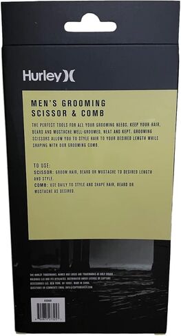 Hurley Men's Grooming Scissor & Comb Grooming Kit For Beard Mustache Sideburns Trimmer Travel Pack in Saudi Arabia
