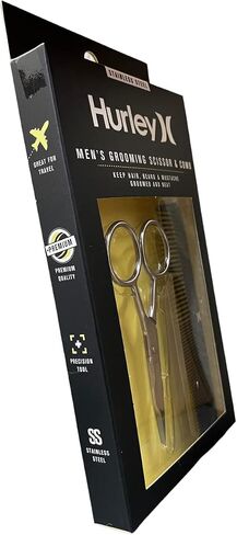 Hurley Men's Grooming Scissor & Comb Grooming Kit For Beard Mustache Sideburns Trimmer Travel Pack in Saudi Arabia