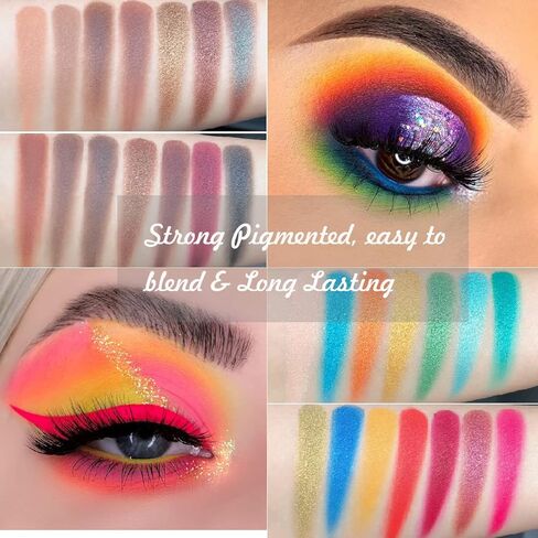 Beauty Glazed Original Gorgeous Me Eyeshadow Palette 63 Colors Eyeshadow Pallet Halloween Palette Pigmented Matte Shimmers Metallic Neutral and Colorful Blendable Waterproof Eye Shadow with Makeup Brush and Powder Blender in Kuwait