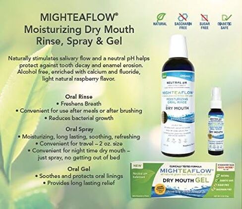 MighTeaFlow Natural Dry Mouth Lozenge w/ Xylitol, Clinically Tested, Developed by University Dental Professionals, Orange Cream Flavor, 90 Count in Kuwait