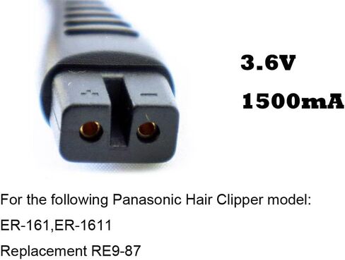 سلك طاقة محول شاحن 3.6 فولت متوافق مع ماكينة قص الشعر اللاسلكية الاحترافية من باناسونيك ER1611 ER161 ER1611 ER160 ER1610 ER1612 ER-DGP72 الشاحن الأصلي البديل RE9-39 RE9-87 in Kuwait
