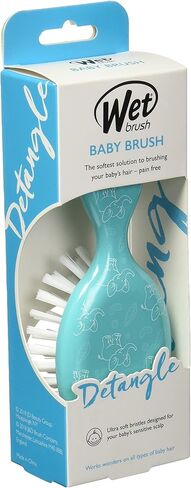 ويت براش فرشاة شعر اصلية لفك تشابك الشعر على شكل فيل صغير مطبوع بشعيرات انتيلي فليكس فائقة النعومة، (اخضر فلورسنت)، قياسية in Kuwait