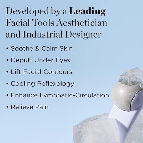 StackedSkincare Ice Roller and Face Massager - Aesthetician Developed Face Sculpting Tool for Under Eyes, Face, and Body, Calms Inflammation, Puffiness, and Eye Bags in Saudi Arabia