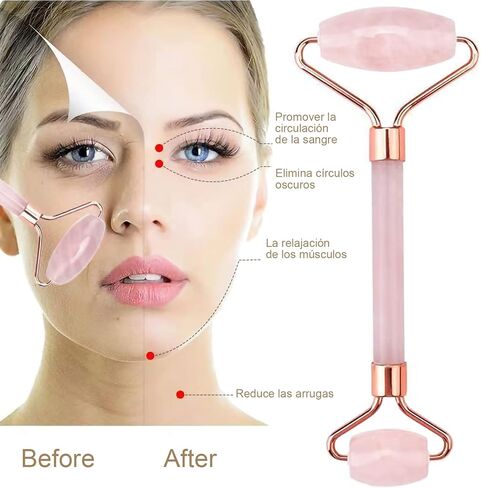 كيوتلي لي ادوات تجميل الوجه من اليشم وجوا شا من اليشم الوردي الطبيعي، ادوات تدليك للوجه والجسم، مضادة للشيخوخة وتقلل من التجاعيد وانتفاخ العين، هدية الكريسماس in Kuwait