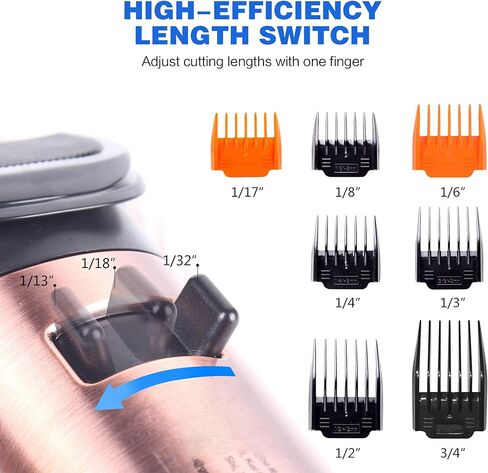 ماكينة قص الشعر اللاسلكية الاحترافية من GEEDAR للرجال (وقت تشغيل يصل إلى 7 ساعات) شفرة سيراميك تيتانيوم LED حامل شاحن عرض هدايا للرجال in Kuwait