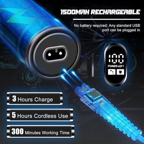 ماكينة حلاقة للرجال من واي ام جي إن - ماكينة احترافية لقص الشعر بدون شقوق على شكل حرف T بدون أسلاك قابلة لإعادة الشحن - ماكينة حلاقة كهربائية لقص الشعر مع شاشة LCD للرجال in Kuwait