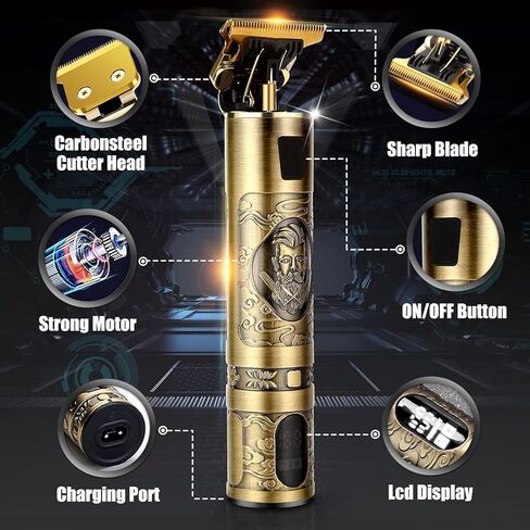 ماكينة حلاقة للرجال من واي ام جي إن - ماكينة احترافية لقص الشعر بدون شقوق على شكل حرف T بدون أسلاك قابلة لإعادة الشحن - ماكينة حلاقة كهربائية لقص الشعر مع شاشة LCD للرجال in Kuwait