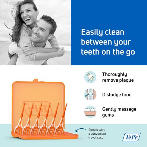TEPE Dental Floss Picks, Tooth Picks Flossers, Floss Sticks, EasyPicks M/L, Blue, 12 Pk in Kuwait