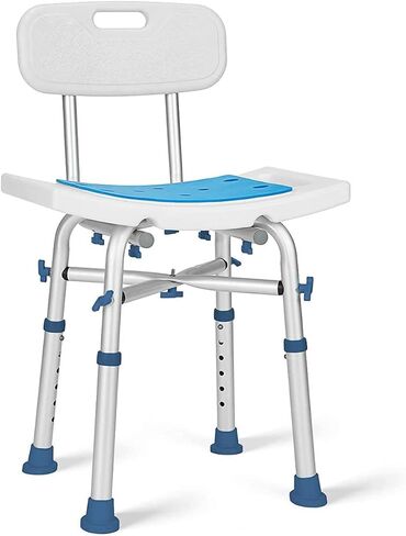 كرسي استحمام قابل للتعديل من GreenChief يزن 226.8 كجم مع ظهر مقعد حمام مبطن من EVA شديد التحمل بمقبض مجاني أداة طبية مجانية مضادة للانزلاق للدش مقعد حوض استحمام للمسنين وكبار السن والمعاقين in Kuwait