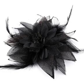 Sibba Flower Hats Clips Hairpin Barrettes Rose Hair Dress Accessories Black Pin Floral Feather Women Girls Dresses For Travel Wedding Prom Party (Flower Stamens Style) in Saudi Arabia