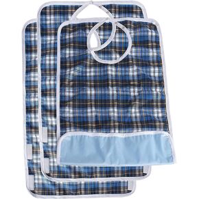 Medokare Adult Bibs for Eating, Washable Clothing Protectors for Women and Men Multicolor