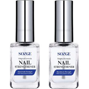 مقوي الأظافر، علاج مصل تقوية الأظافر - مقوي قوي للغاية للأظافر الضعيفة والتالفة، يستخدم كطبقة علوية أو أساسية، للعناية بالبشرة لنمو الأظافر (عبوة من قطعتين) in Kuwait