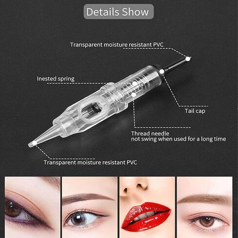 20 قطعة من إبر الوشم الدائم لآلة الوشم إبرة القلم خرطوشة الوشم إبرة Microblading لوازم الحاجب كحل الشفاه لمجموعات الوشم -1RL 0.25 in Saudi Arabia