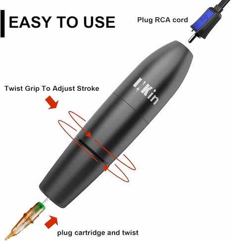 ماكينة قلم الوشم القصير الدوارة من INKin، محرك ياباني بدون قلب، موصل RCA، خرطوشة الوشم، إبر إمداد البندقية (INKin-FATO) in Kuwait